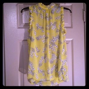 Yellow floral sleeveless top